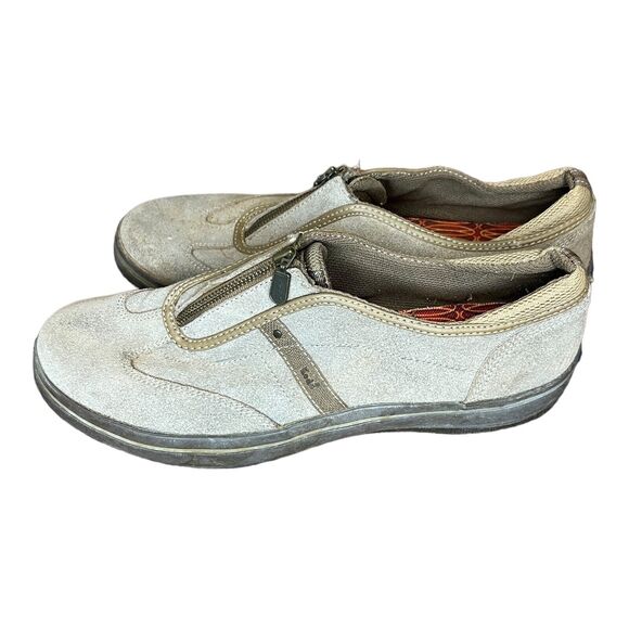 Keds Suede Zip Sneakers Women's Size 8 Brown Comfort Arch Support Slip On Shoes - Picture 4 of 6